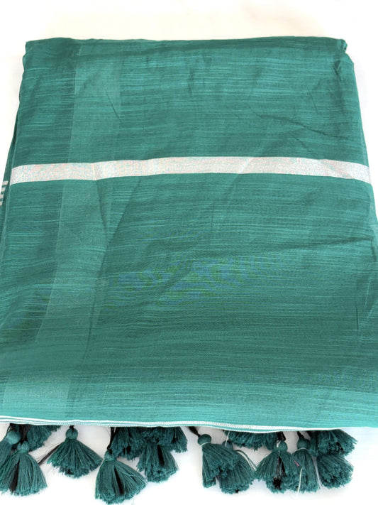 Cotton Silver Jari Saree for Women