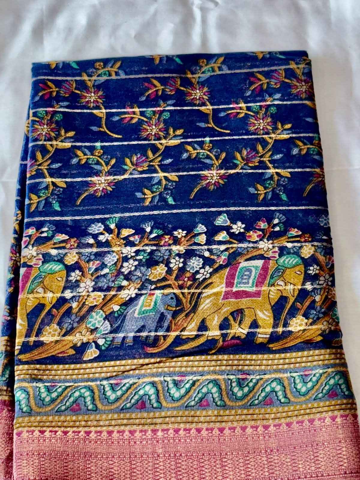 Exquisite Floral Georgette Silk Saree for Effortless Elegance - Saree Fusion