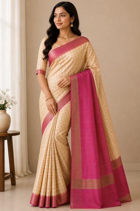 Kanchipuram Pattu Silk Saree with Zari Border