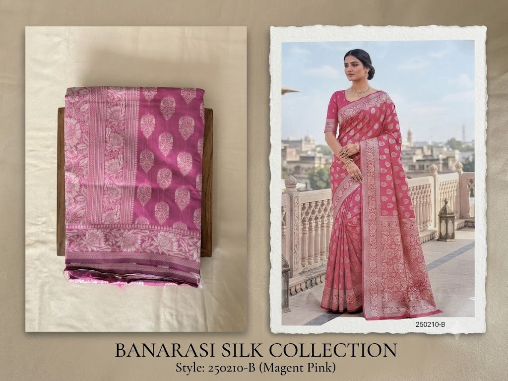 Premium Banarasi Silk Saree with Intricate Zari Weaving