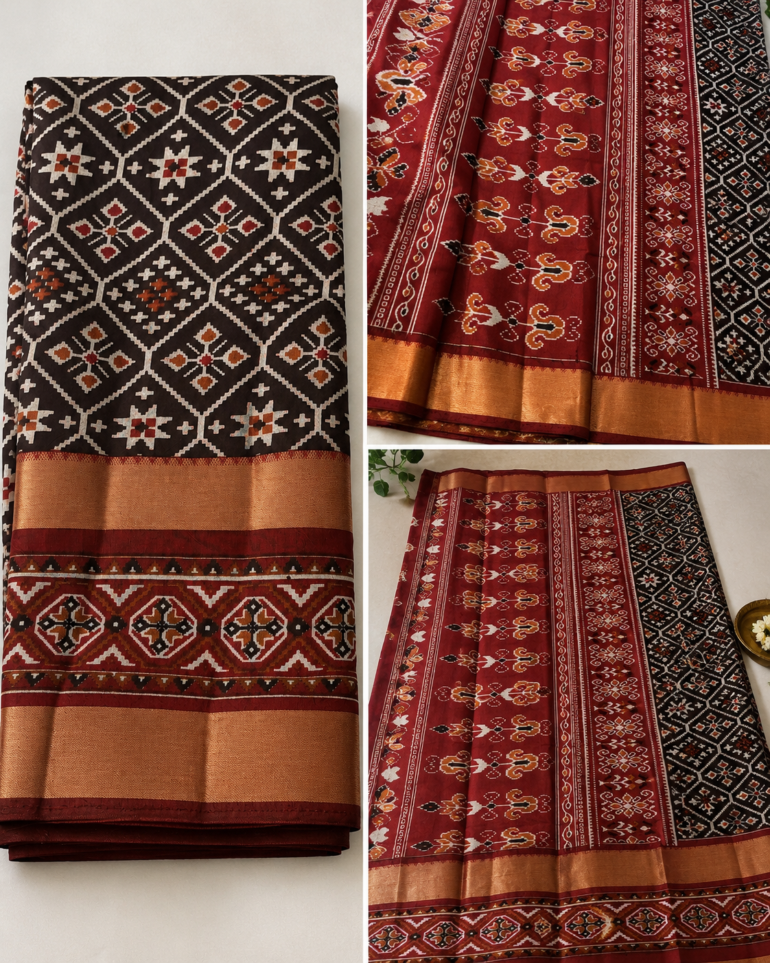 Pochampally Ikat Silk Saree with Woven Design