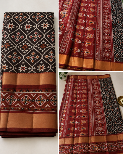 Pochampally Ikat Silk Saree with Woven Design