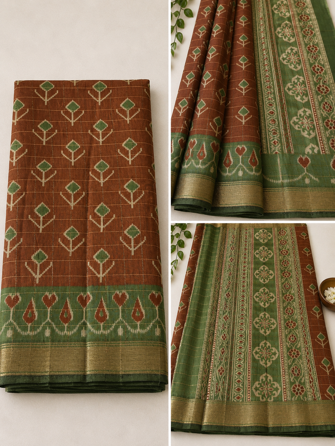 Pochampally Ikat Silk Saree with Woven Design