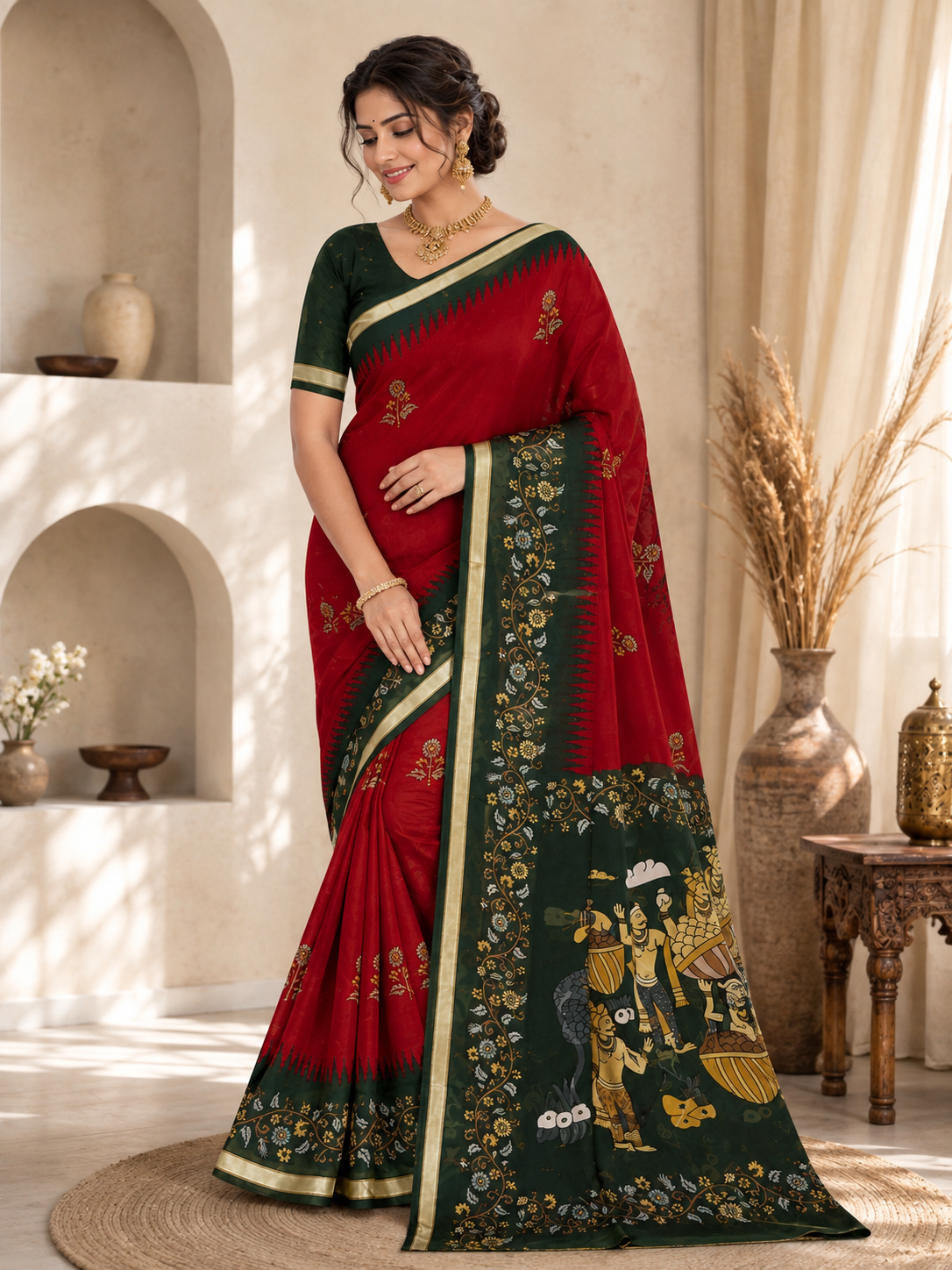 Elegant Pink Floral Designer Saree - Perfect for Festive Celebrations - Saree Fusion