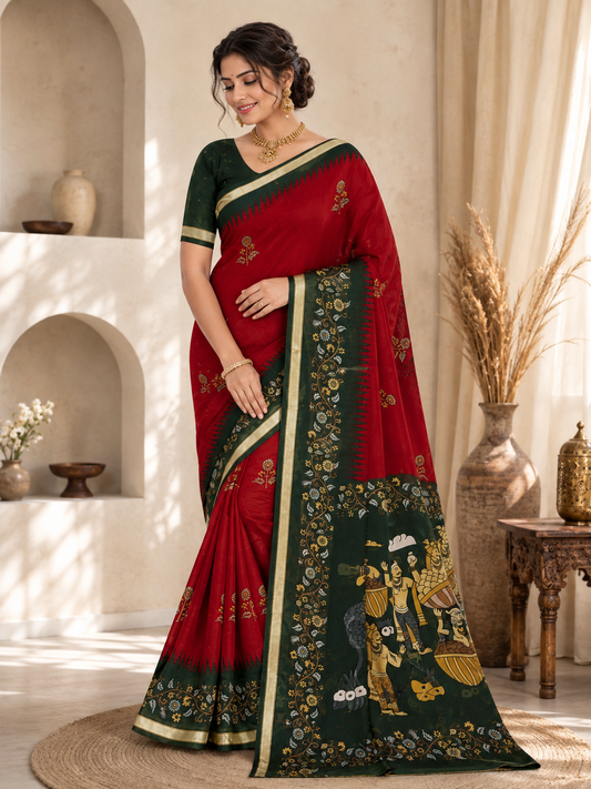 Elegant Pink Floral Designer Saree - Perfect for Festive Celebrations - Saree Fusion