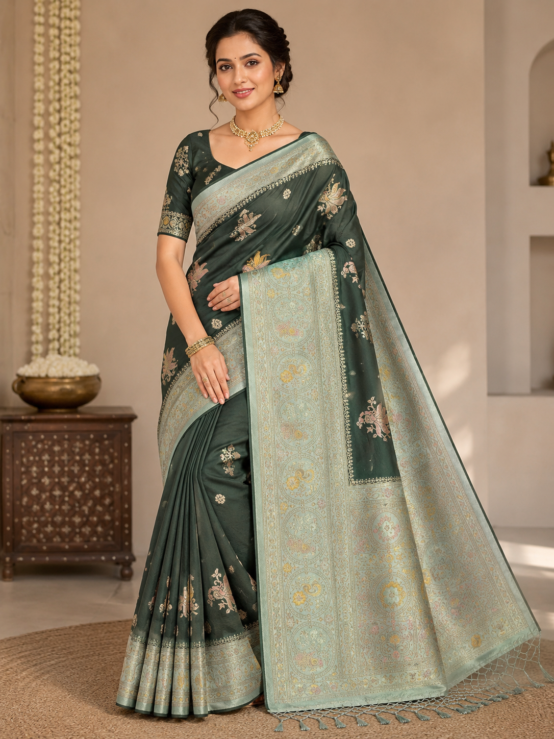 Premium Georgette Saree with Unstitched Blouse Piece