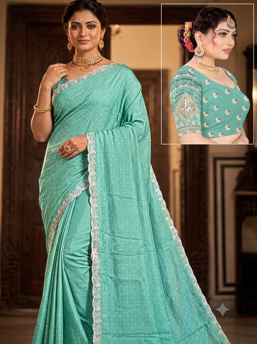 Satin Silk Party Wear Saree