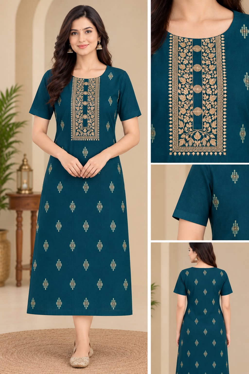 Embroidered Printed Kurti for Women
