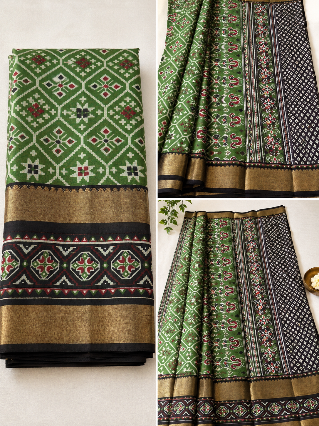 Pochampally Ikat Silk Saree with Woven Design