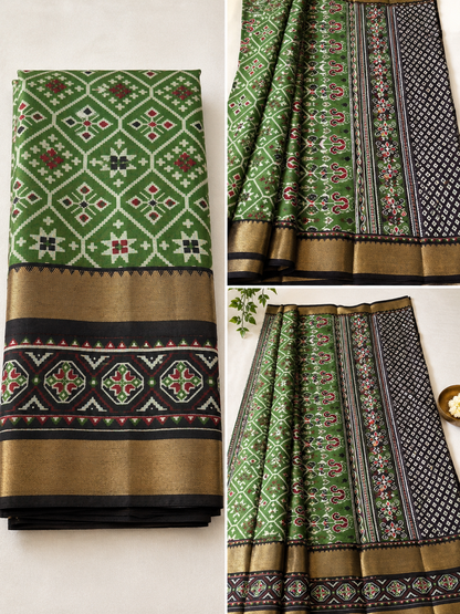 Pochampally Ikat Silk Saree with Woven Design