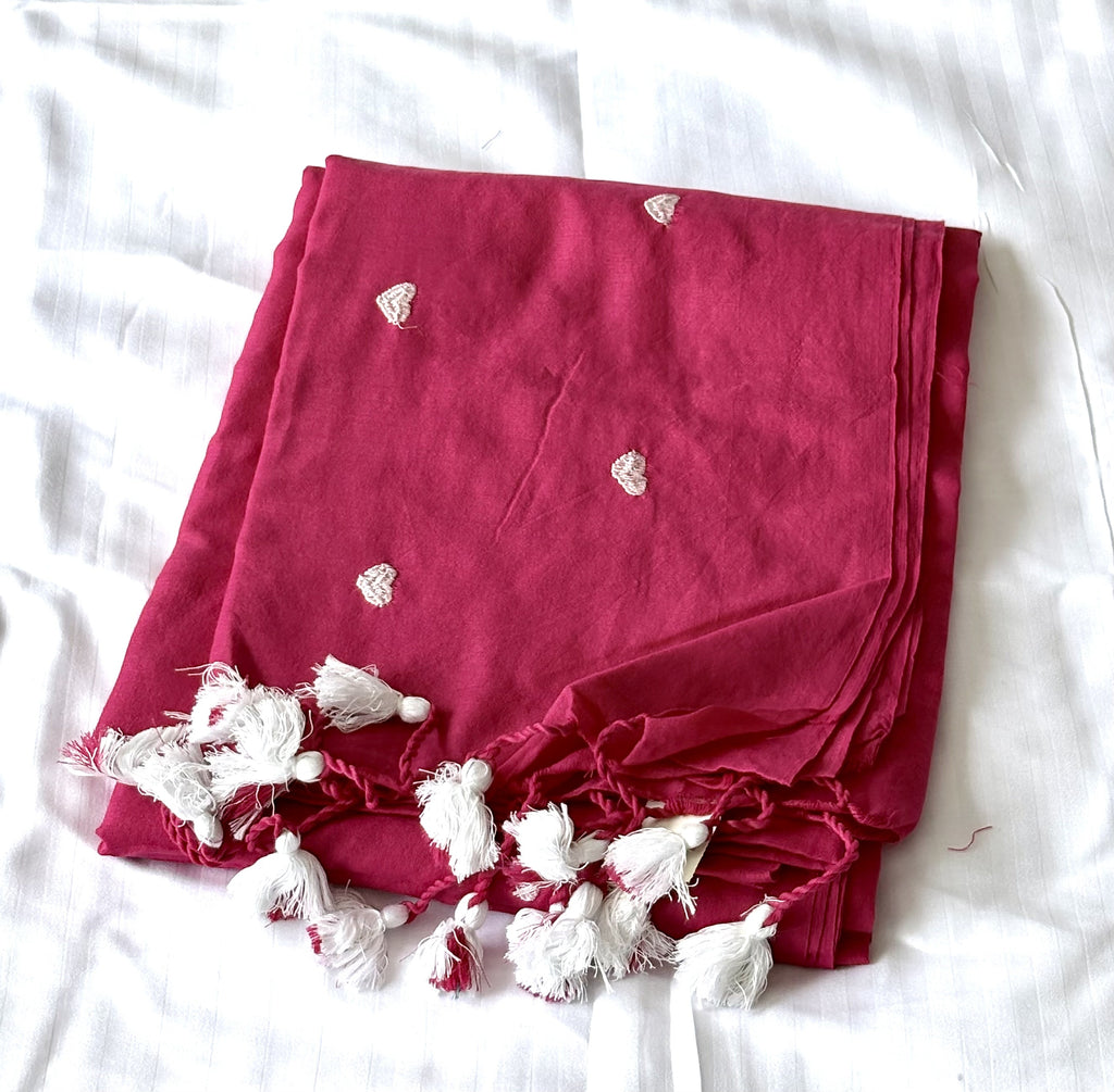 Embroidered Cotton Blend Saree