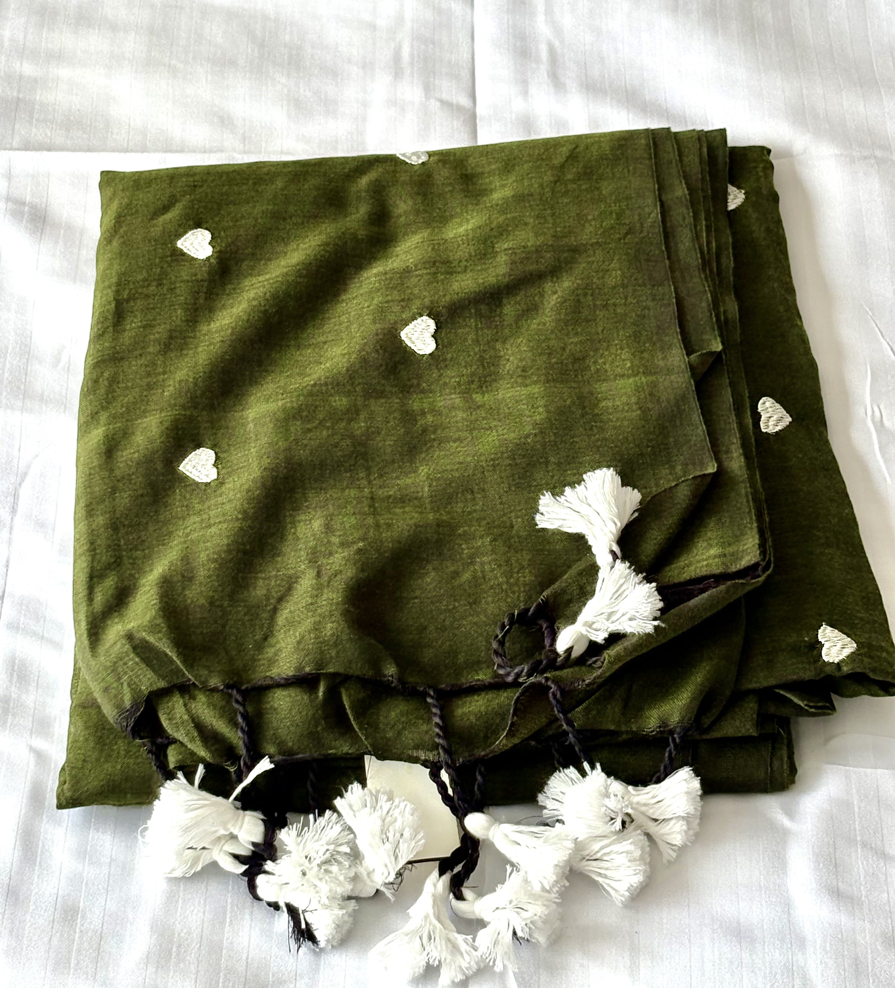 Khadi Cotton Saree with Butas and Tassels | Handloom Cotton Saree