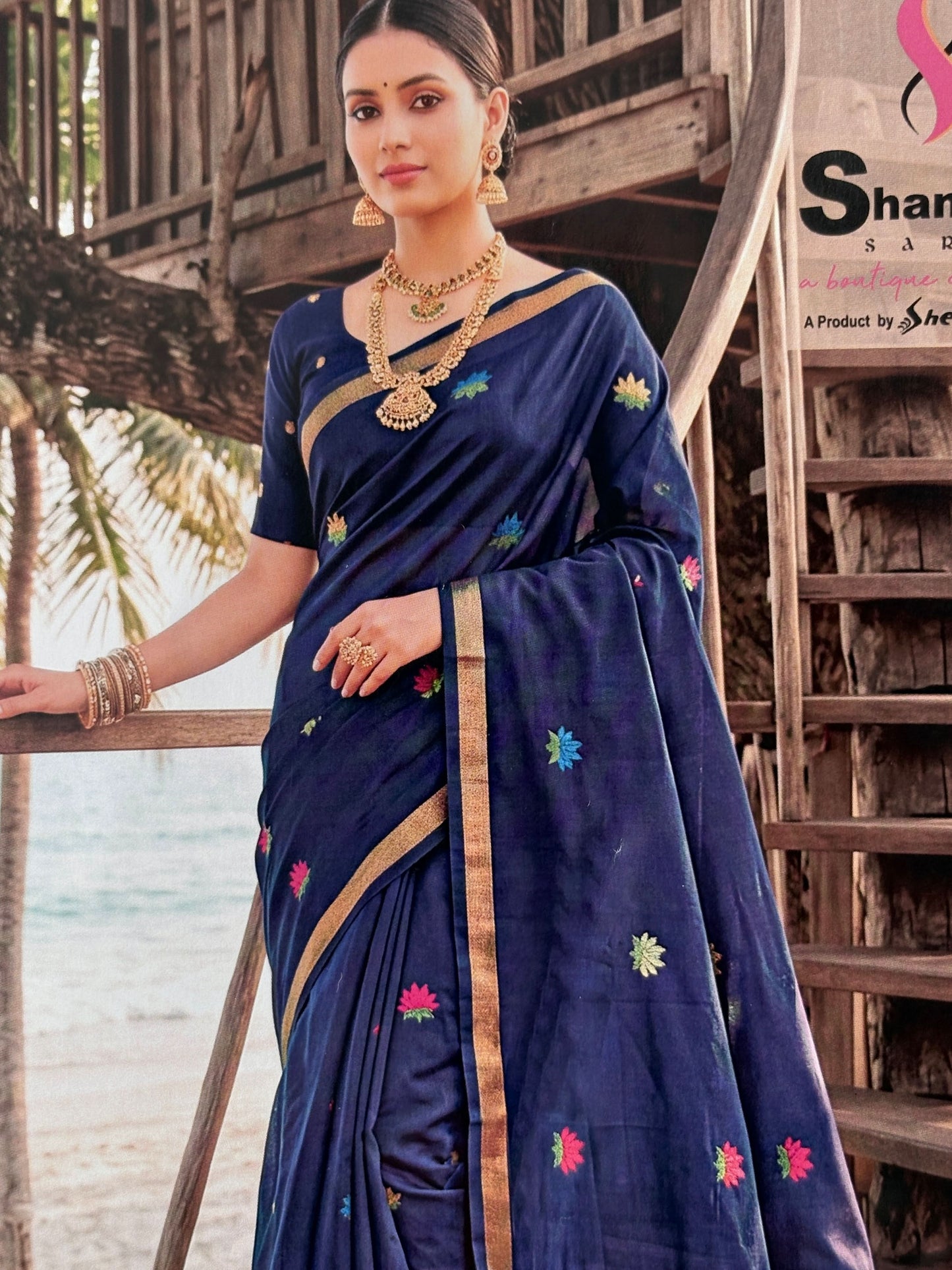 Premium Pathani Silk Saree with Unstitched Blouse Piece