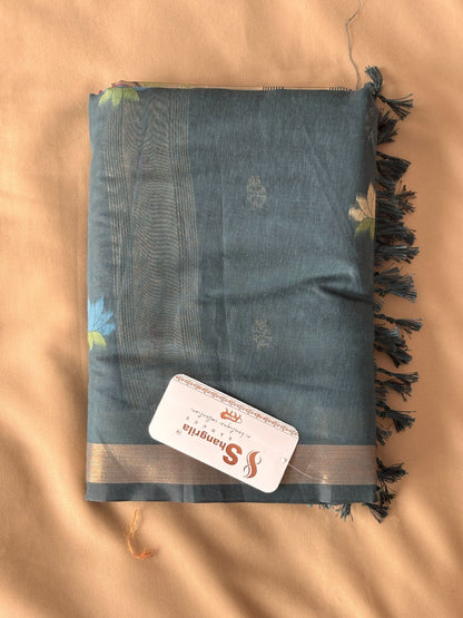 Premium Pathani Silk Saree with Unstitched Blouse Piece