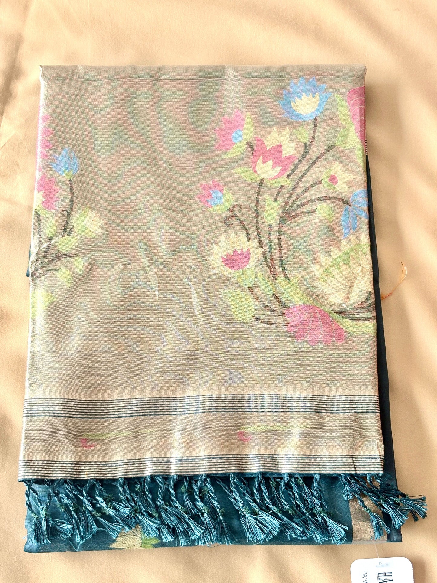 Premium Pathani Silk Saree with Unstitched Blouse Piece