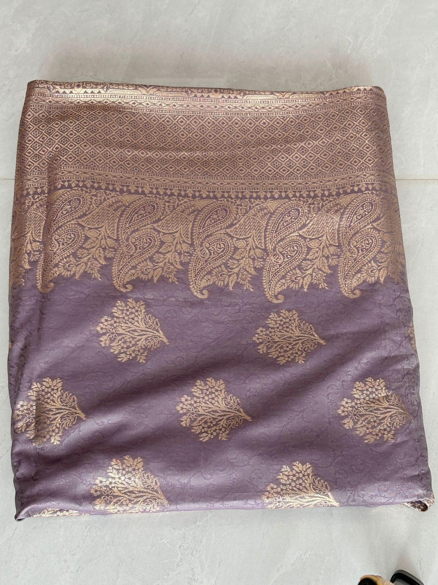 Premium Banarasi Silk Saree with Rich Paisley Zari Weaving