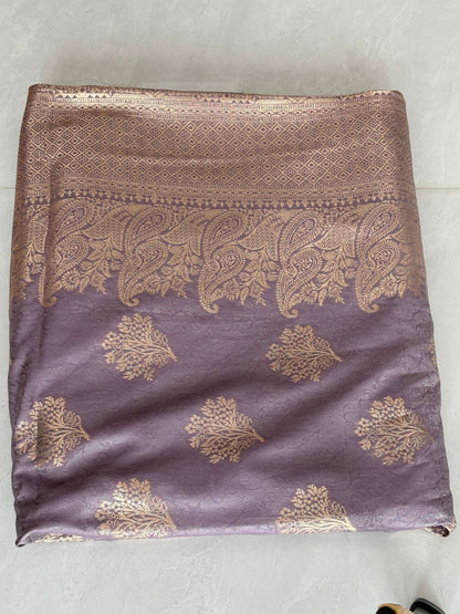 Premium Banarasi Silk Saree with Rich Paisley Zari Weaving