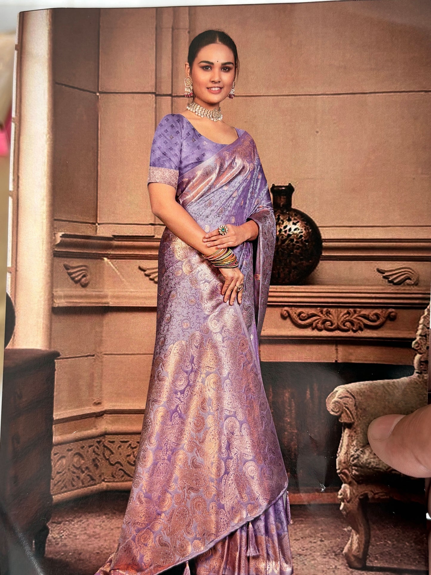 Premium Banarasi Silk Saree with Rich Paisley Zari Weaving