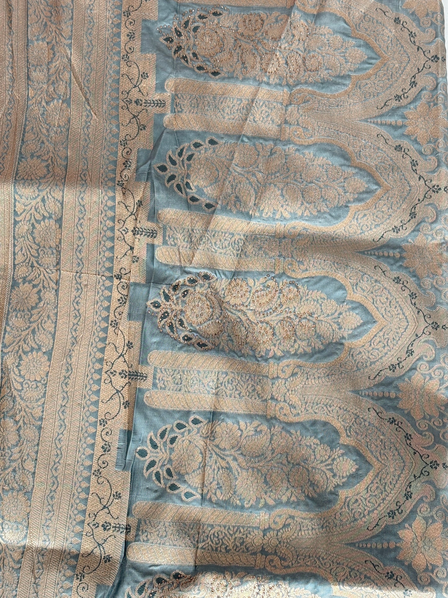 Premium Banarasi Silk Saree with Rich Paisley Zari Weaving