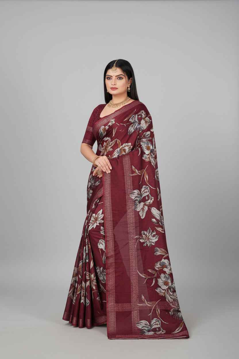 Elevate Your Ethnic Fashion with our Premium Crush Saree - Saree Fusion