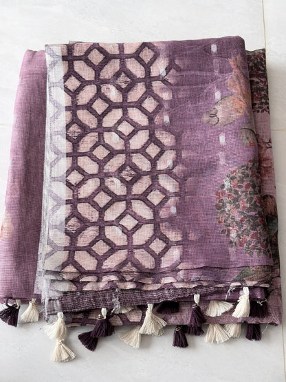 ✨ LINEN JARI BUTTI Saree ✨