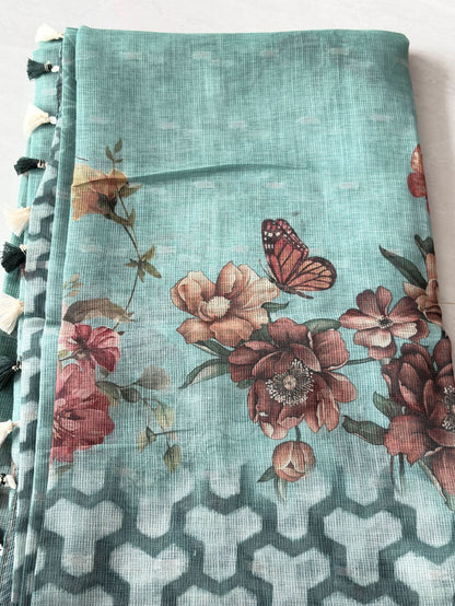 ✨ LINEN JARI BUTTI Saree ✨