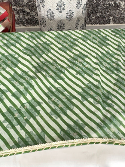 Elegant Gotta Patti Leheriya Saree with Tassel Pallu