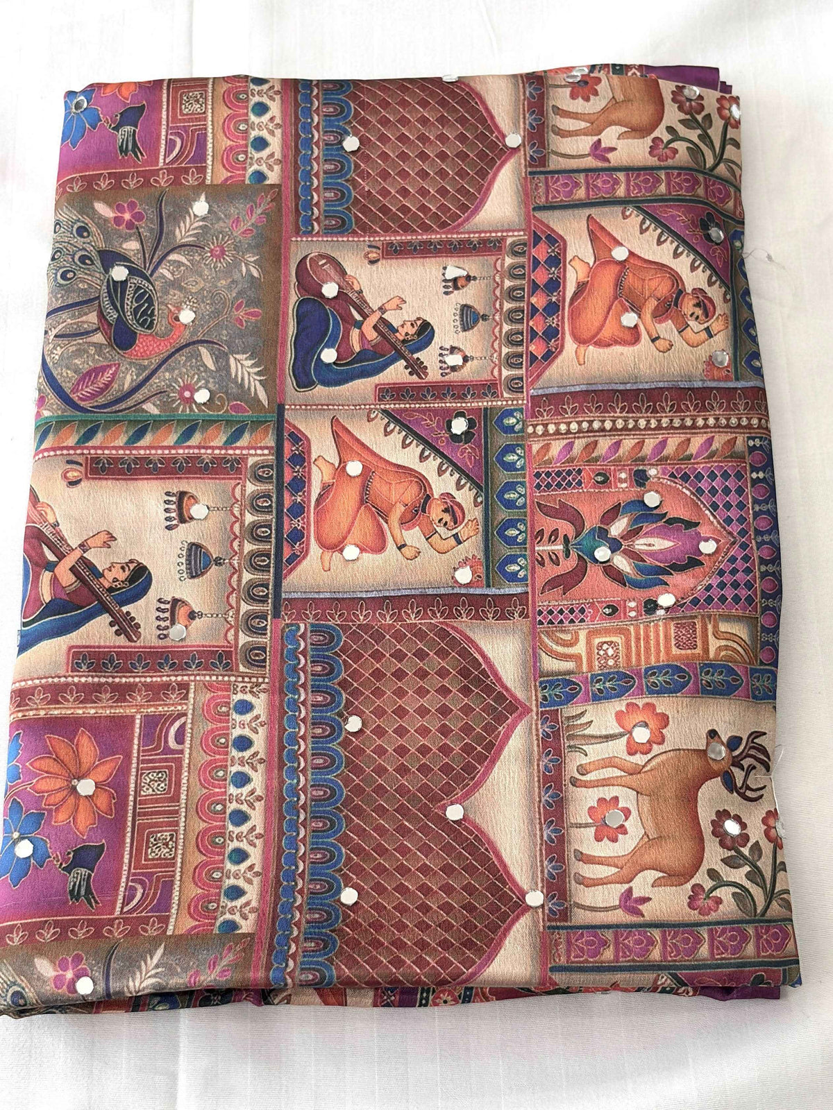 Exquisite Royal Ajrakh Print Crepe Saree for Effortless Elegance - Saree Fusion