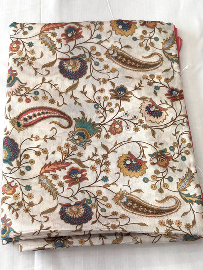 Royal Ajrakh Print Crepe Saree with Traditional Ethnic Border