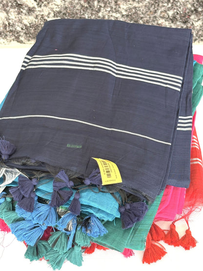 Cotton Silver Jari Saree for Women