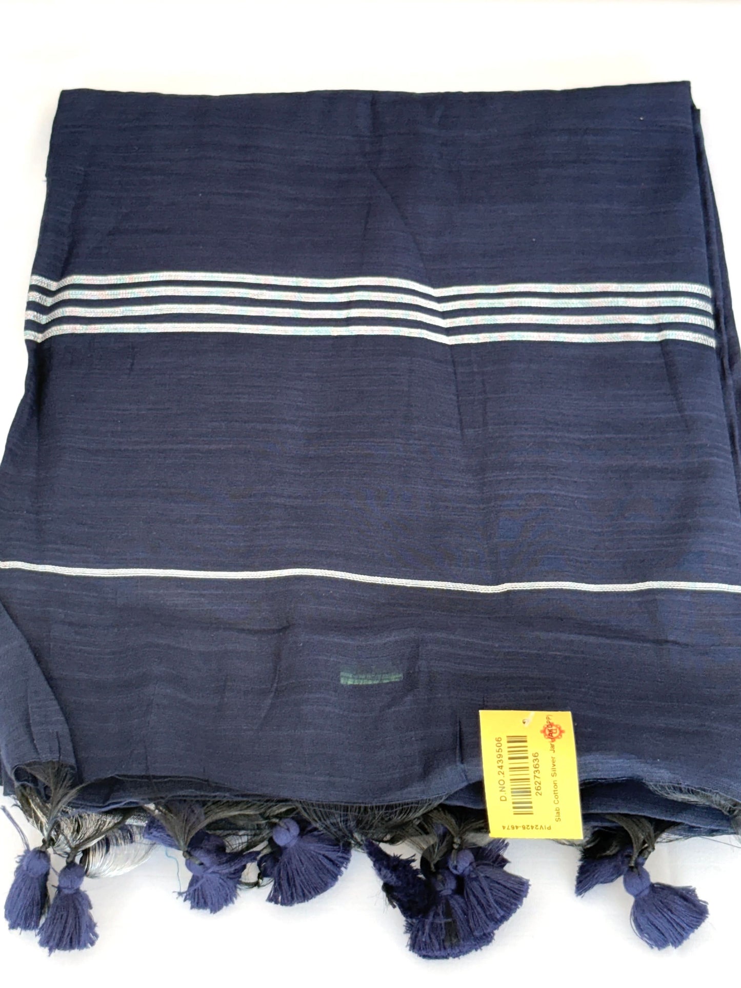 Cotton Silver Jari Saree for Women
