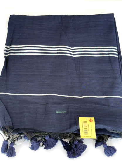 Cotton Silver Jari Saree for Women