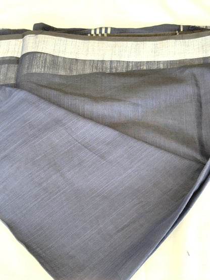 Cotton Silver Jari Saree for Women