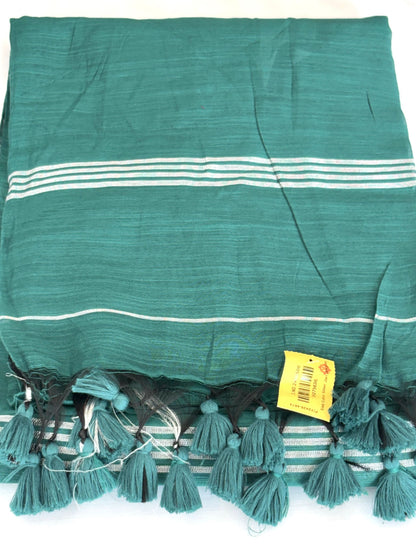 Cotton Silver Jari Saree for Women