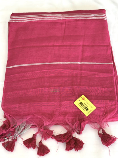 Cotton Silver Jari Saree for Women