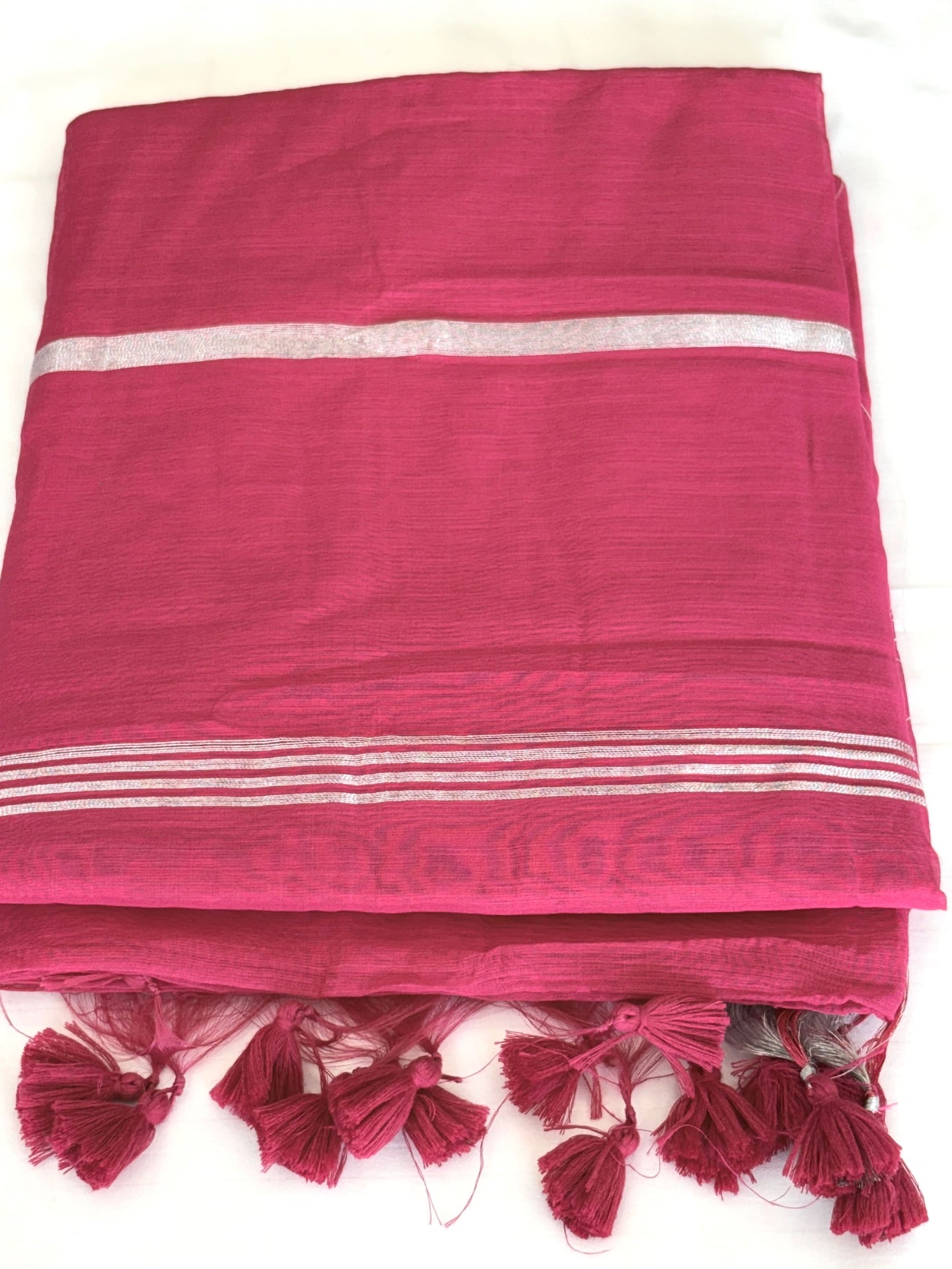 Cotton Silver Jari Saree for Women