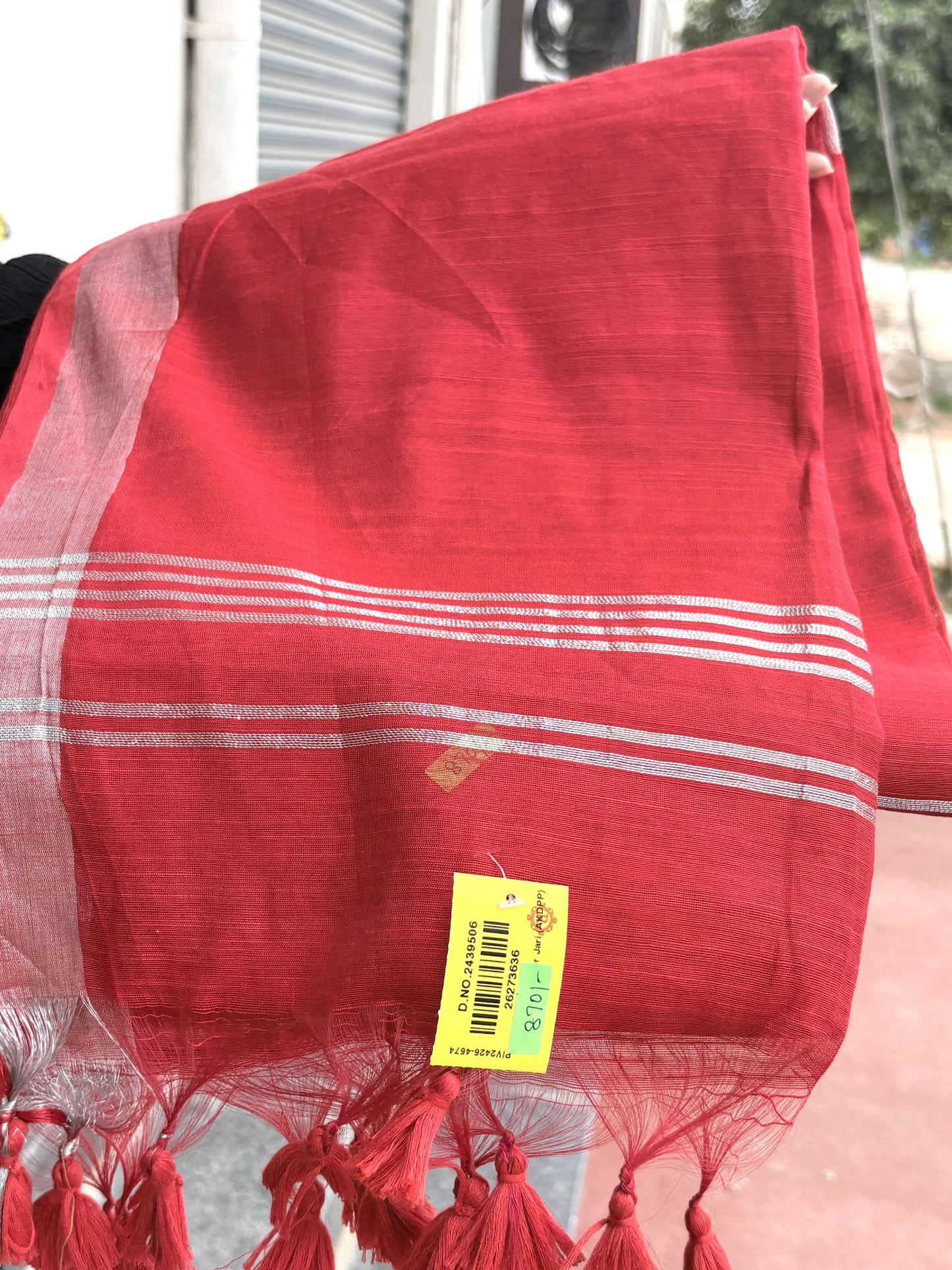 Cotton Silver Jari Saree for Women