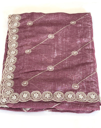 Premium Georgette Saree with Pearl Lace Border