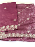 Elegance Redefined: Premium Georgette Saree with Pearl Lace Border - Saree Fusion