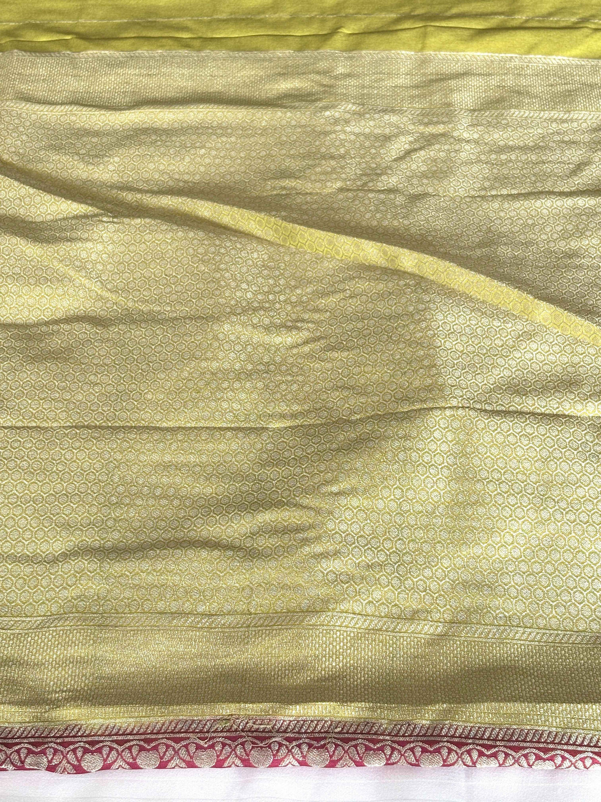Pink Jamdani Silk Cotton Saree with Golden Zari Checks - Saree Fusion