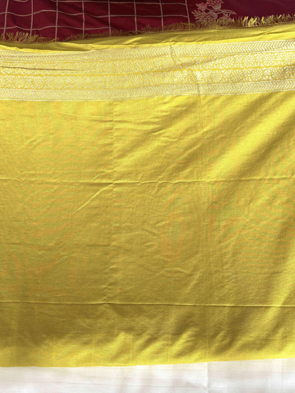 Pink Jamdani Silk Cotton Saree with Golden Zari Checks - Saree Fusion