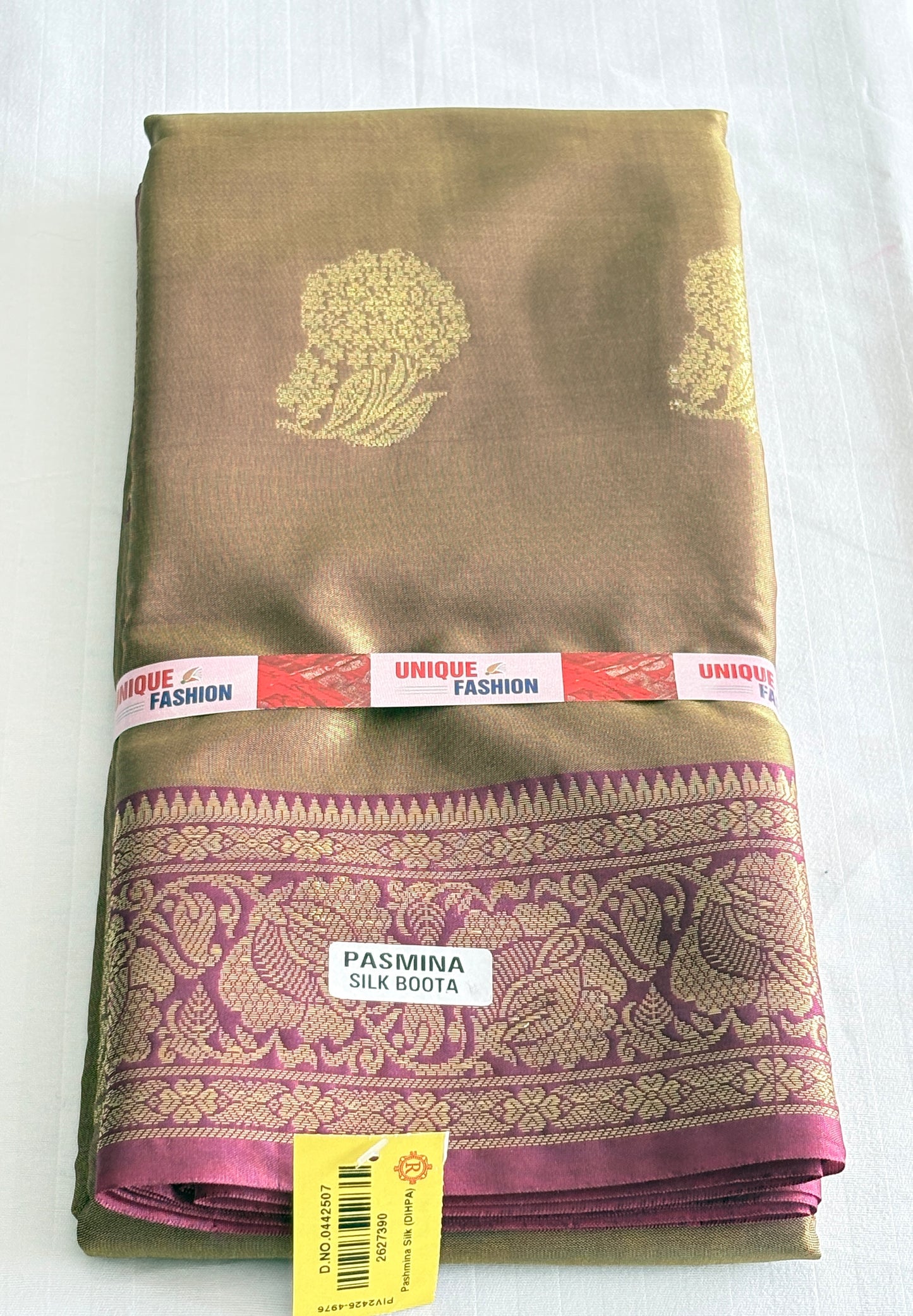 Premium Pashmina Silk Saree with Elegant Zari Butti