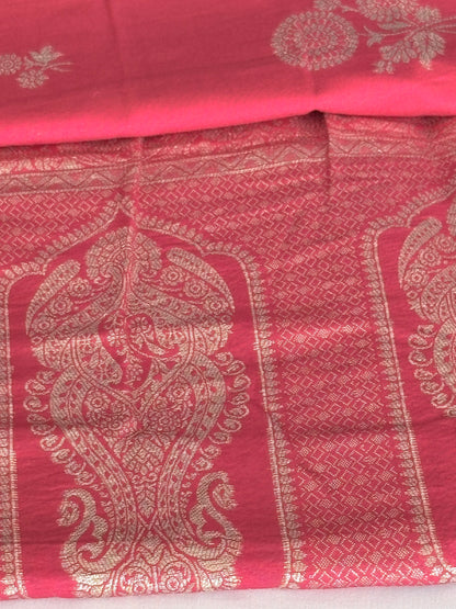 Traditional Banarasi Silk Saree with Zari Butti and Woven Border