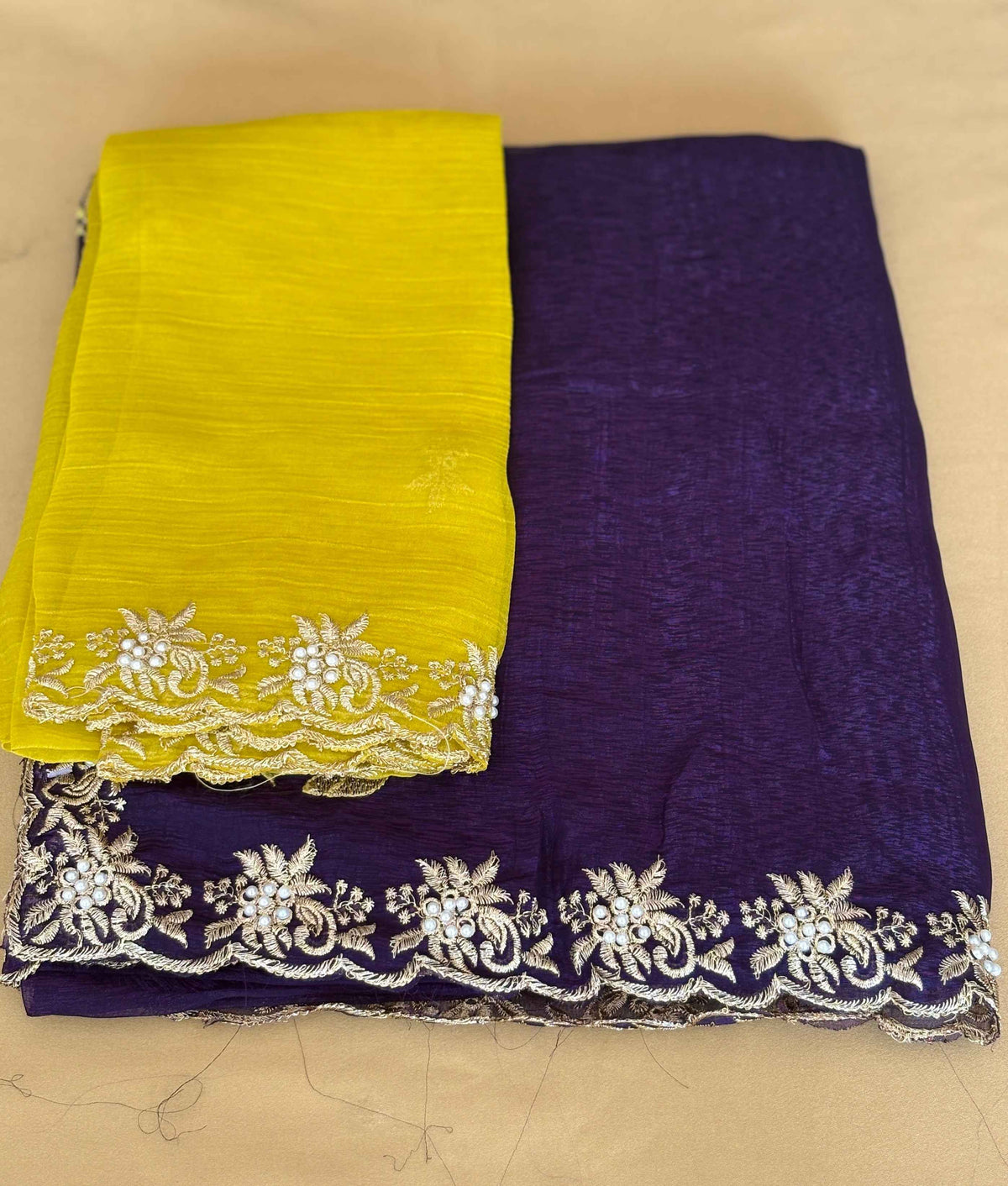 Elegant Saree with Blouse – Pearl Work Bird Motifs for Exquisite Occasions - Saree Fusion