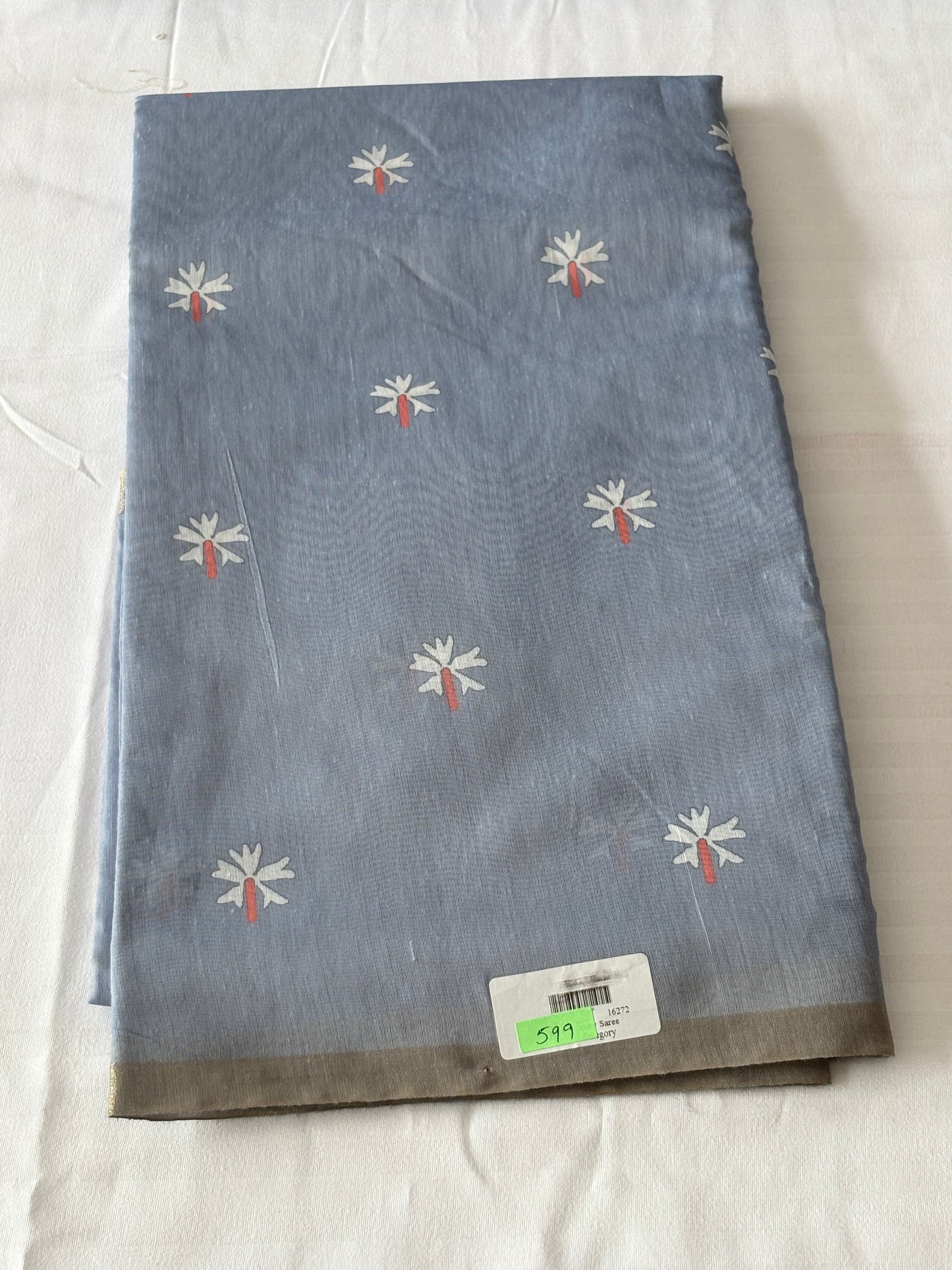 Linen Butti Saree with Contrast Border