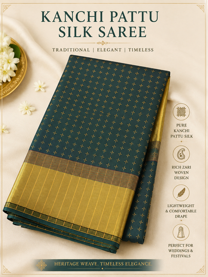 Kanchipuram Pattu Silk Saree with Zari Border