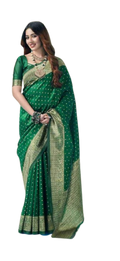 Designer Silk Saree: Chic Green Litchi Silk for Every Occasion - Saree Fusion