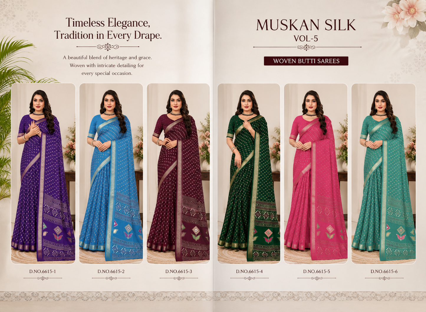 Muskan Silk Woven Butti Saree with Elegant Border & Designer Pallu