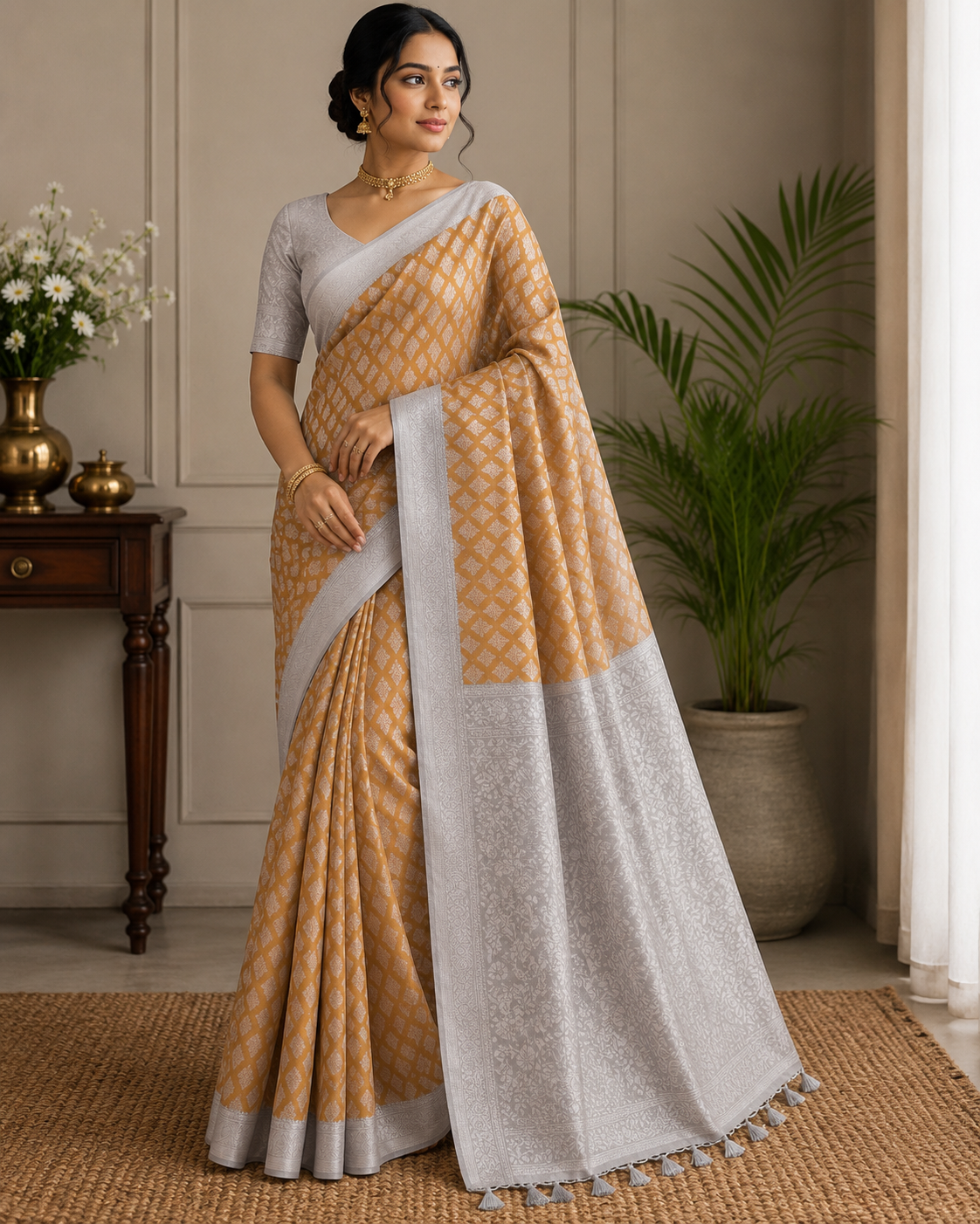 Premium Soft Jacquard Weave Saree with Designer Contrast Pallu