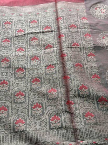 Premium Peacock Silk Saree with Rich Zari Woven Border